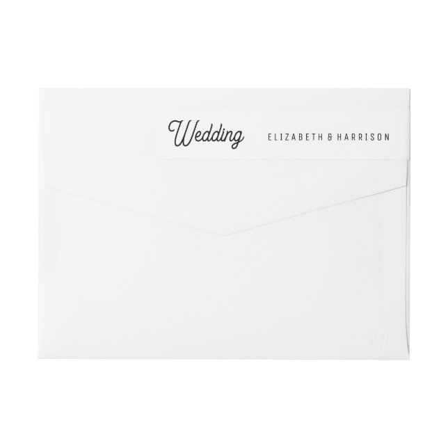 Minimalistisch - Schwarz & Weiß - Hochzeit (Rückseite)