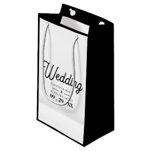 Minimalistisch - Schwarz & Weiß - Hochzeit Kleine Geschenktüte