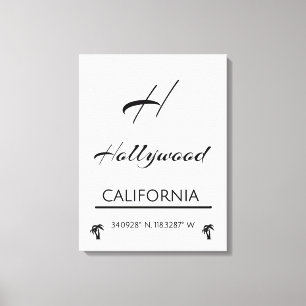 Minimalistisch Schwarz/Weiß Hollywood Leinwanddruck
