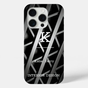 Minimalistisch Schwarz-Weiß-Moderne Monogram Case 