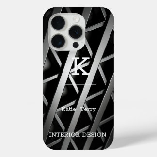 Minimalistisch Schwarz-Weiß-Moderne Monogram Case