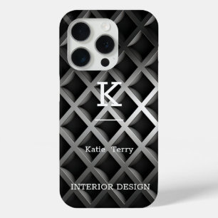 Minimalistisch Schwarz-Weiß-Moderne Monogram Case