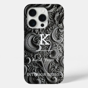 Minimalistisch Schwarz-Weiß-Moderne Monogram Case 