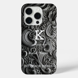 Minimalistisch Schwarz-Weiß-Moderne Monogram Case 