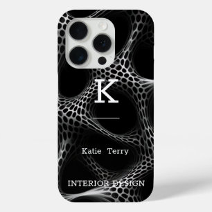 Minimalistisch Schwarz-Weiß-Moderne Monogram Case