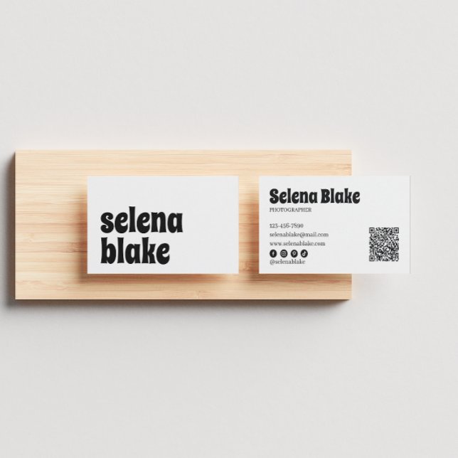 Minimalistisch Schwarz/Weiß | Moderner QR-Code Visitenkarte (Von Creator hochgeladen)