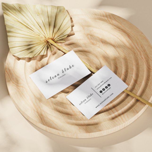 Minimalistisch Schwarz/Weiß | Modernes Beruflich Visitenkarte (Von Creator hochgeladen)