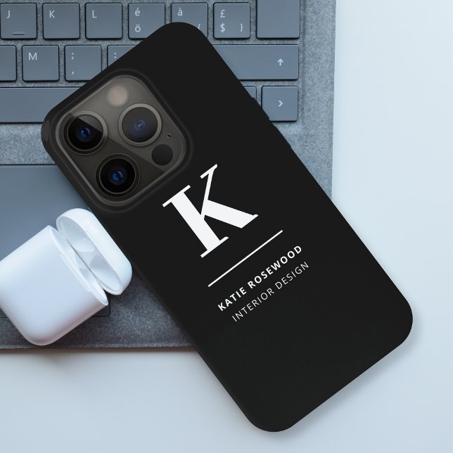 Minimalistisch Schwarz-Weiß-Monogramm Case-Mate iPhone Hülle (Von Creator hochgeladen)