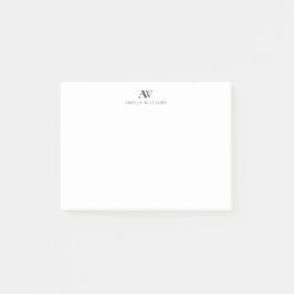 Minimalistisch Schwarz-Weiß-Monogramm Post-it Klebezettel