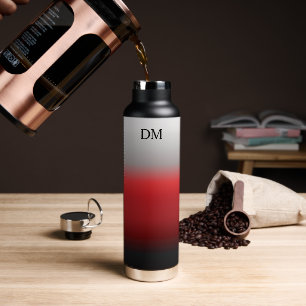 Minimalistisch Schwarz-weiße Monogramm Trinkflasche