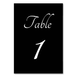 Minimalistisch: Schwarze und kursive Tischnummer