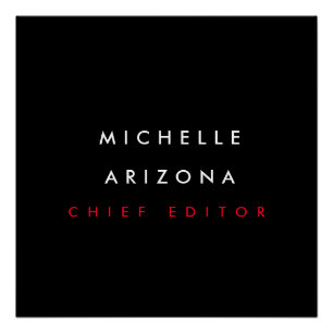 Minimalistisch Schwarzer Roter Name Beruflich Mode Poster