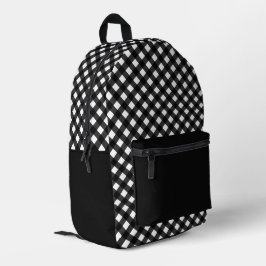 Minimalistisch Schwarzes Kariertes Muster Bedruckter Rucksack