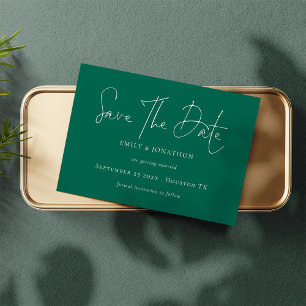 Minimalistisch Script Emerald Save the Date