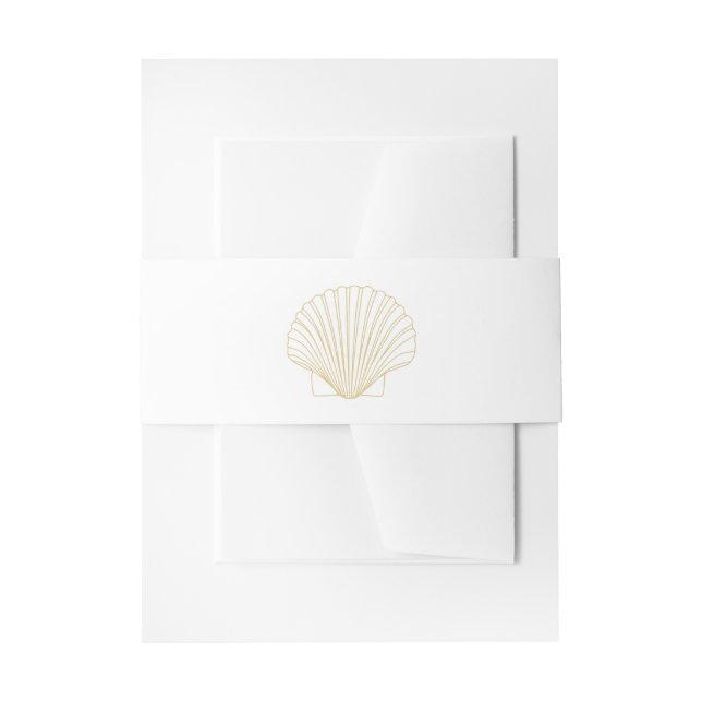 Minimalistisch Seashell Wedding Einladungsbanderole (Vorderseite Beispiel)