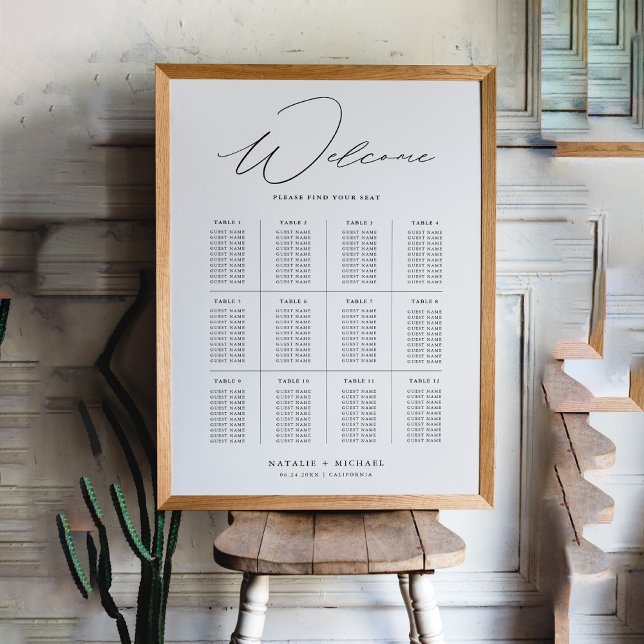 Minimalistisch Seat 12 Tables Seat Chart finden Poster (Von Creator hochgeladen)