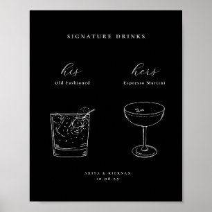 Minimalistisch Signature Drinks Poster