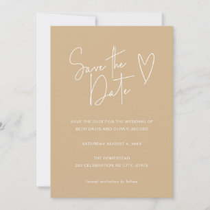 Minimalistisch Signature Schriftart Tan Save the D Date