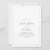 Minimalistisch Silver 16 . Geburtstag Geburtstag