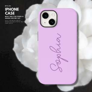 Minimalistisch Simple Elegant Lilac Script Monogra Case-Mate iPhone 14 Hülle