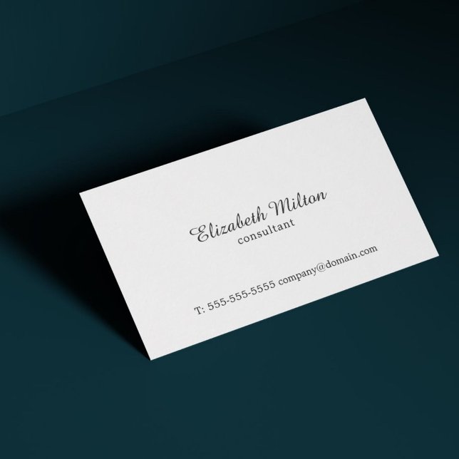 Minimalistisch Simple Elegant White Consultant Visitenkarte (Von Creator hochgeladen)