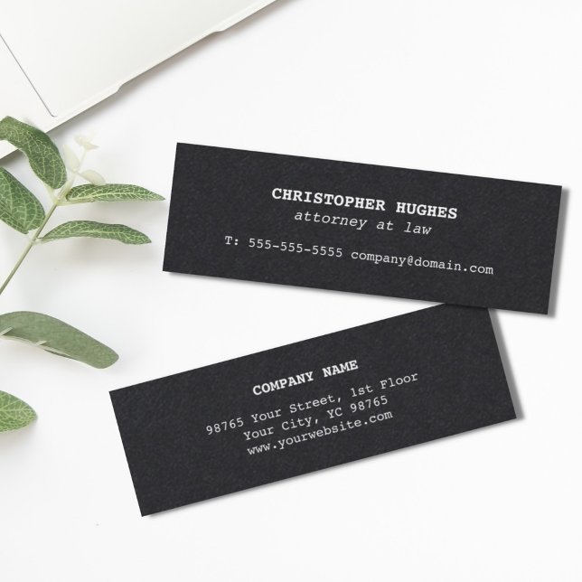 Minimalistisch Simple Elegante Schwarz-weißer Anwa Mini Visitenkarte (Von Creator hochgeladen)