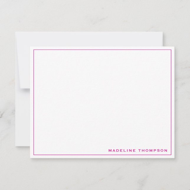 Minimalistisch Simple Girly Magenta Mitteilungskarte (Vorderseite)