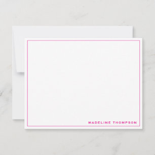 Minimalistisch Simple Girly Magenta Mitteilungskarte