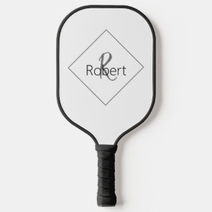 Minimalistisch Simple Trendy Chic Monogram Schwarz Pickleball Schläger
