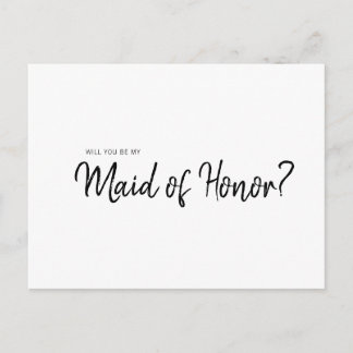 Minimalistisch Simple Werden Sie meine Ehre der Ma Einladungspostkarte