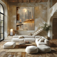 Minimalistisch Singapur Skyline - Asiatische Kunst