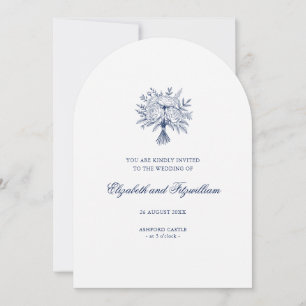 Minimalistisch sketched Bridal Bouquet Wedding Einladung