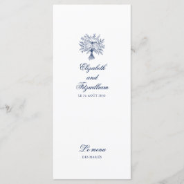 Minimalistisch sketched Bridal Bouquet Wedding Menükarte