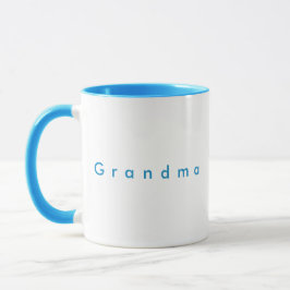 Minimalistisch Sky Blue Custom Text Oma White Tasse