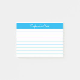 Minimalistisch Sky Blue Lined Personalisiert Post-it Klebezettel
