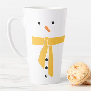 Minimalistisch Snowman Yellow Scarf Winter Milchtasse