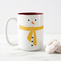 Minimalistisch Snowman Yellow Scarf Winter