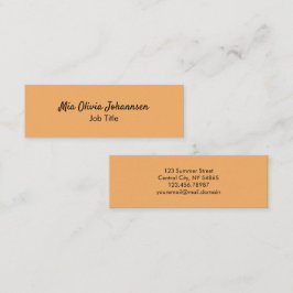 Minimalistisch Soft Orange Mini Business Card Visitenkarte