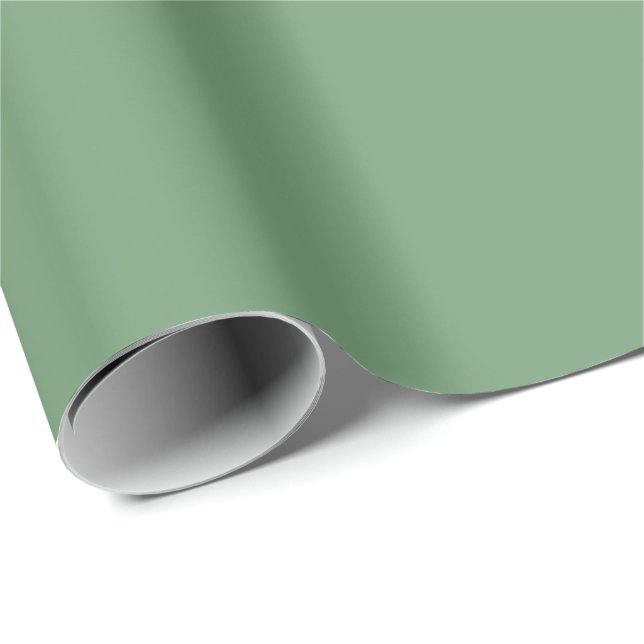 Minimalistisch Solid Unicolor Green #749c75 Geschenkpapier (Rolleneckpunkt)