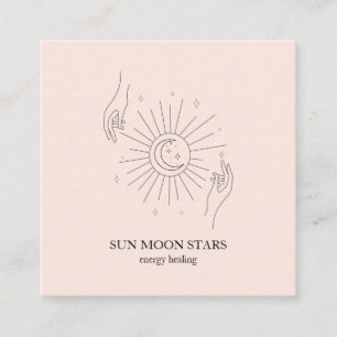 Minimalistisch Sonne Mond Sterne Visitenkarte