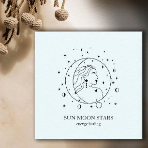 Minimalistisch Sonne Mond Sterne Visitenkarte