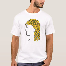 Minimalistisch Spagetti Hair Funny Food Lover T -  T-Shirt