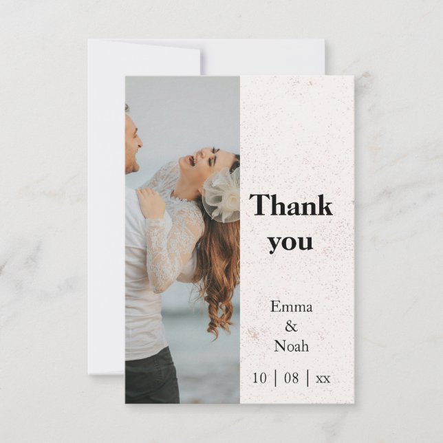 Minimalistisch-Split-Design-Hochzeit dank Karte (Vorderseite)