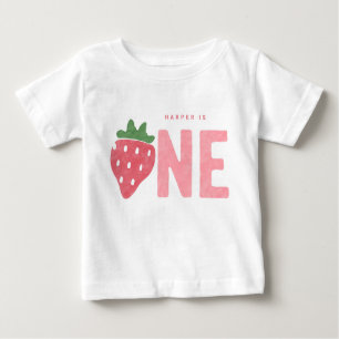 Minimalistisch Strawberry Berry Erster Geburtstag Baby T-shirt