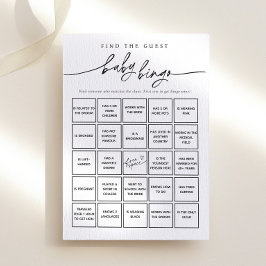 Minimalistisch Suchen Sie die Baby Bingo Game Card Einladung