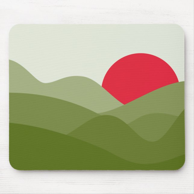 Minimalistisch Sun Pickle Green Mousepad (Vorne)
