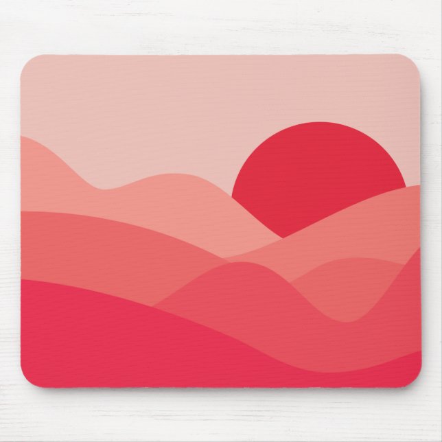 Minimalistisch Sun Rose Red Mousepad (Vorne)