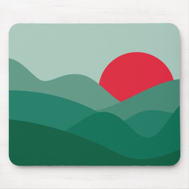 Minimalistisch Sun Sacramento Green Mousepad (Vorne)