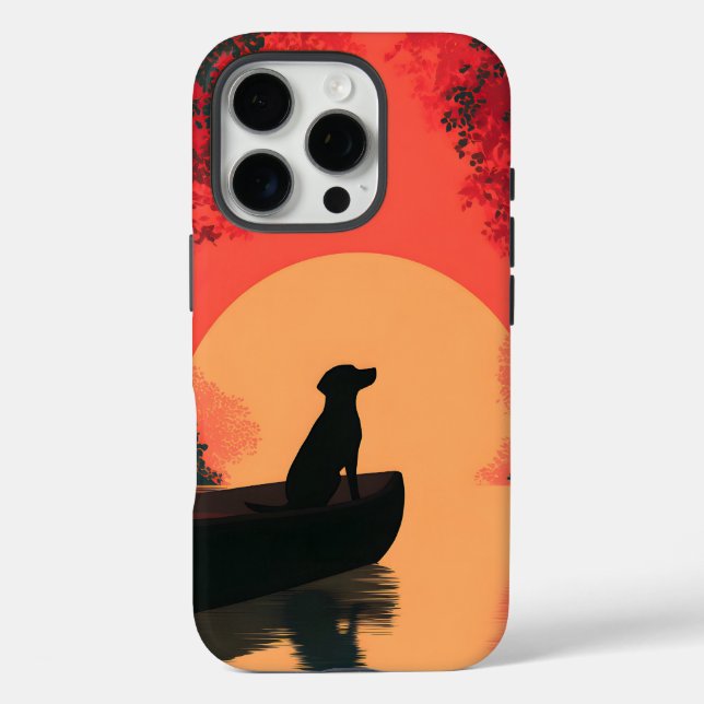 Minimalistisch Sunset Black Labrador Hund Case-Mate iPhone Hülle (Rückseite)