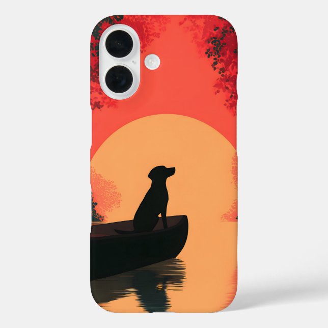 Minimalistisch Sunset Black Labrador Hund Case-Mate iPhone Hülle (Rückseite)